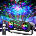 Disco Ball Light,Party Disco Strobe Ocean Star Projector Dj Dance Light Sound Activated with Remote Control Stage Rave for Parties Bar Birthday Wedding KTV Christmas Halloween Dancing Décor Black
