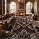 9x12 Western Cabin Area Rugs for Living Room
Washable Soft Low Pile Print Lodge Bear Rug, Non Slip Southwestern Rustic Rug for Bedroom