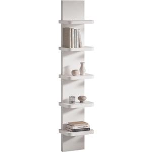 Versatile 5 Tier Wall Shelf Unit, Floating Shelves for Wall (Round Corner), Vertical Lack Wall Shelf for Bedroom, Vanity, Living Room, Home Decor Makeup Organizer Display, White