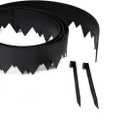 EasyFlex Pound-in Landscape Edging with Anchoring Stakes, 4.5 in. Straight Top Plastic Garden Border, 20 Foot Kit, Black, (3500-20C-3)