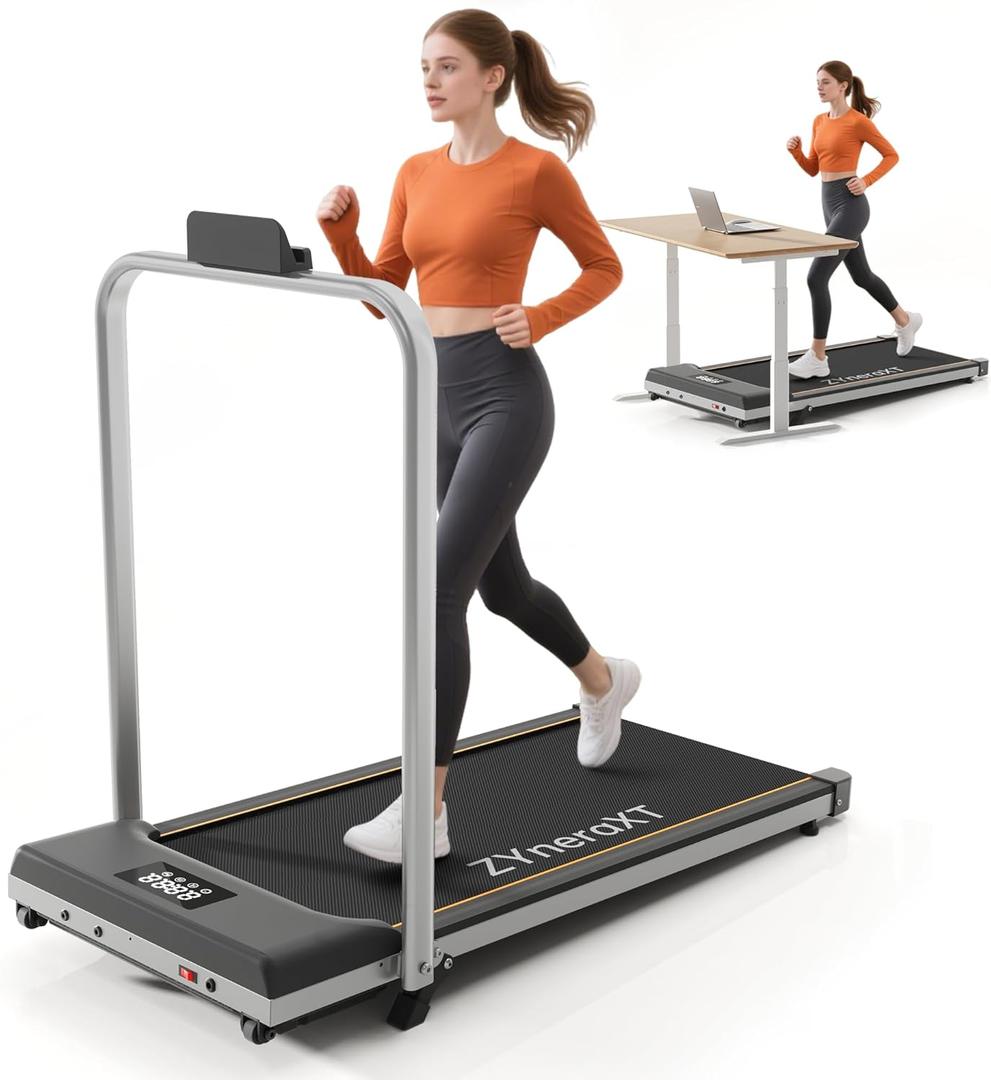 Foldable Walking Pad Treadmill, 2.0HP Motor, LED Display, 220 Lbs Capacity, Ultra-Slim 2-in-1 Design with Remote Control, 0-8% Incline, Quiet Under Desk for Home Office (W3-110-US)