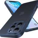 Shockproof for iPhone 16 Pro Max Case, [Camera Protection] [Military-Grade Drop Protection] Protective Anti-Yellow Slim Translucent Skin-Friendly for iPhone 16 Pro Max Phone Case, Navy Blue