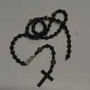 Tiger Eye Cross Necklace for Men, Obsidian Necklace, Hematite Cross Pendant Lava Rock Rosary Healing Crystal Necklaces