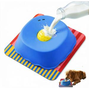 Slow Feeder Dog Bowl for Liquid with Built-in Ball,250ml Non-Slip for Bone Broth & Yogurt,Prevents Wet Chin,Anxiety Relief & Mental Stimulation,Food-Grade Easy Clean Enrichment Toy for All Breeds