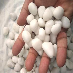 Coco Clouds Glossy Stone Pebbles for Home Decor, Garden, Backyard Patio Pathway Indoor and Outdoor, Decorative Aquarium Vase Filler, Table Scatter & All Purpose White Color Medium Size 1 Kg Item Pack