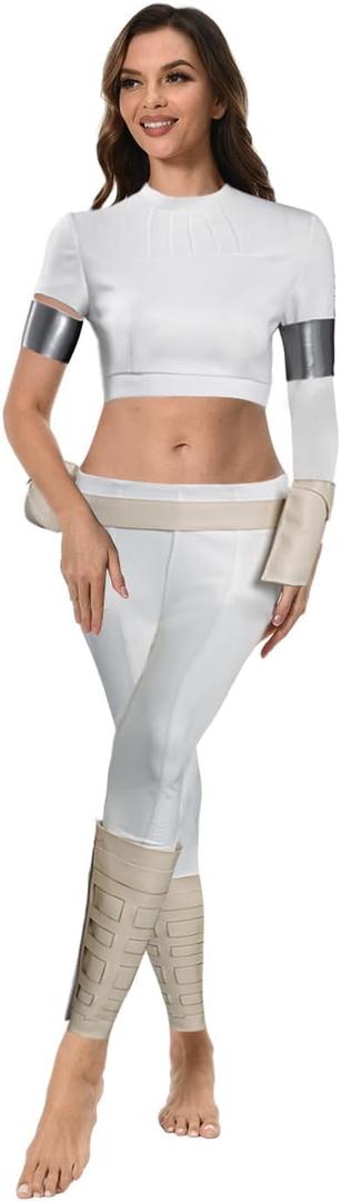 Womens Queen Cosplay Costume Princess Costume Outfits Adult Movies Halloween Carnival Cosplay Outfit (Small, White)