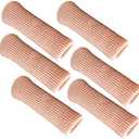 SOHLER 6 Packs Closed Toe Caps Finger Covers Sleeve Protectors, Stretchable Fabric Lined with Soft Gel (Small 3/8"x 2-1/2")