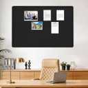 Large Bulletin Board, 48 X 36 inches Felt Board Notice Pin Board, 4' x 3'Cork Board Alternative for Wall, Self-Adhesive Vision Board Mood Board Foldable Photo Board with 30 Pushpin (Black)