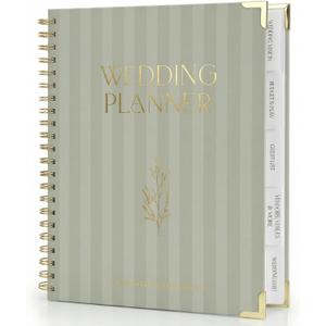 Beautiful Wedding Planner Book and Organizer - Perfect for Detailed Planning Of Your Big Day - Unique Engagement Gift for Newly Engaged Couples, Future Brides and Grooms (Sage)