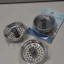 Mainstays Silver Stainless Steel Kitchen Sink Strainer and Drain Catcher with Rubber Stopper, Pack of 3