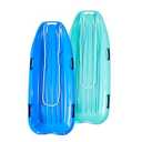 PatFine Toboggan Snow Sled for Adults, 48in Plastic Sleds with Pull Rope and 4 Handles, Outdoor Plastic Snow Sled for Kids and Adults