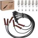 Set of 6 PCS Ignition Spark Plug Wires 671-6063 51031 RC-GMX085 9746BB 7696 19417604 & 6 Iridium Spark Plugs Set Compatible with Chevrolet Impala Monte Carlo Buick LaCrosse Lucerne Pontiac Grand Prix