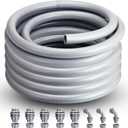 Liquid Tight Conduit 1inch 25FT,Flexible Non-Metallic Liquid Tight Flex Electrical Conduit and Connector Kit with 5 Straight and 3 90-Degree Conduit Connector Fittings