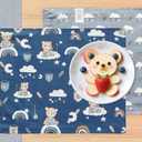 PurpleEssences Reusable Cloth Placemats | Reusable, Eco-Friendly | 15"x13", 2-ply, Thick, Absorbent, Machine Washable | Set of 2 Placemats - Teddy