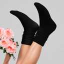 Bencailor 6 Pairs Women Slouch Fuzzy Socks Warm Cotton Scrunch Boot Winter Fluffy Slipper Socks (Black)