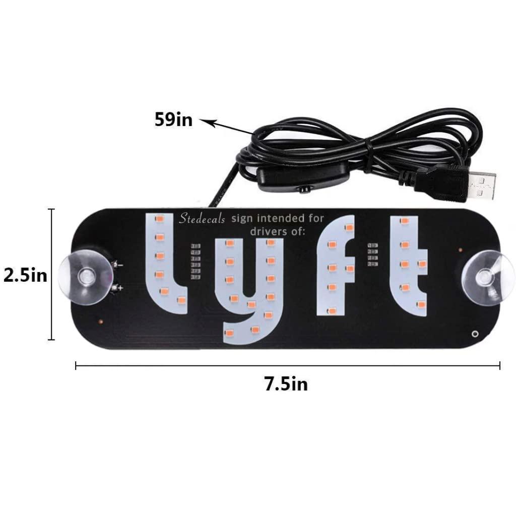 LED Car Sign for Rideshare Drivers, Compact Windshield Light for Enhanced Visibility