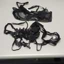 Lilosy Sexy Cute Applique Embroidered Underwire Push Up Garter Belt Chocker Lingerie Set (Medium, Black)