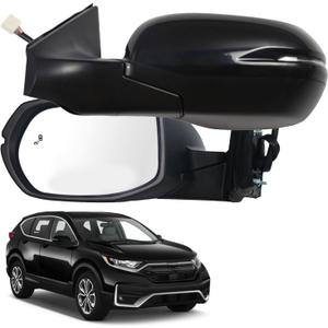 Marretoo for Honda CRV 2017-2022 Side Mirror Assembly Driver Side for HONDA CRV Accessories 9pins |POWER+SIGNAL+HEAT+BSM Replaces HO1320318(LH) (BLACK)