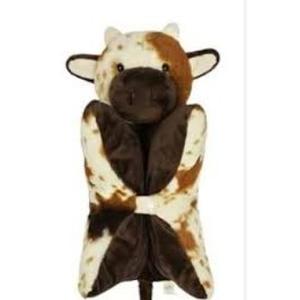 PINKPEACH Cow Stuffed Animal Pillow 15'', Washable Baby Stuffed Animals Toy, Weighted Plush Gifts for Babies Kids Girls Boys Christmas Birthday Home Living Room Decor