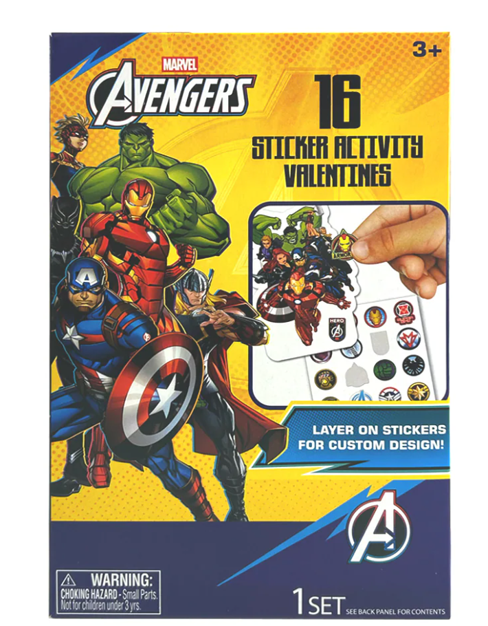 MARVEL Avengers Sticker Activity Valentines, 16 ct
 2 Pack