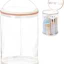 Clear Lotion Bag for Toiletry Cylinder Makeup Bag Heavy Duty Sunscreen Travel Organizer Pouch Waterproof Cosmetic Bag with Handle Zipper Gift for Christmas Beach Pool Airport Women(White)