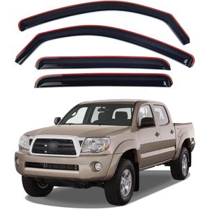 in-Channel Window Visors for Toyota Tacoma Double Cab 2005-2015Rain Guards Sun Shields Window Deflector Wind Vent Visors4PCS