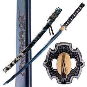 Handmade Japanese Katana Sword Real - Authentic Hand Forged Full Tang 1060 High Carbon Steel Samurai Swords for Martial Arts, Collection & Display, 40.5-Inch