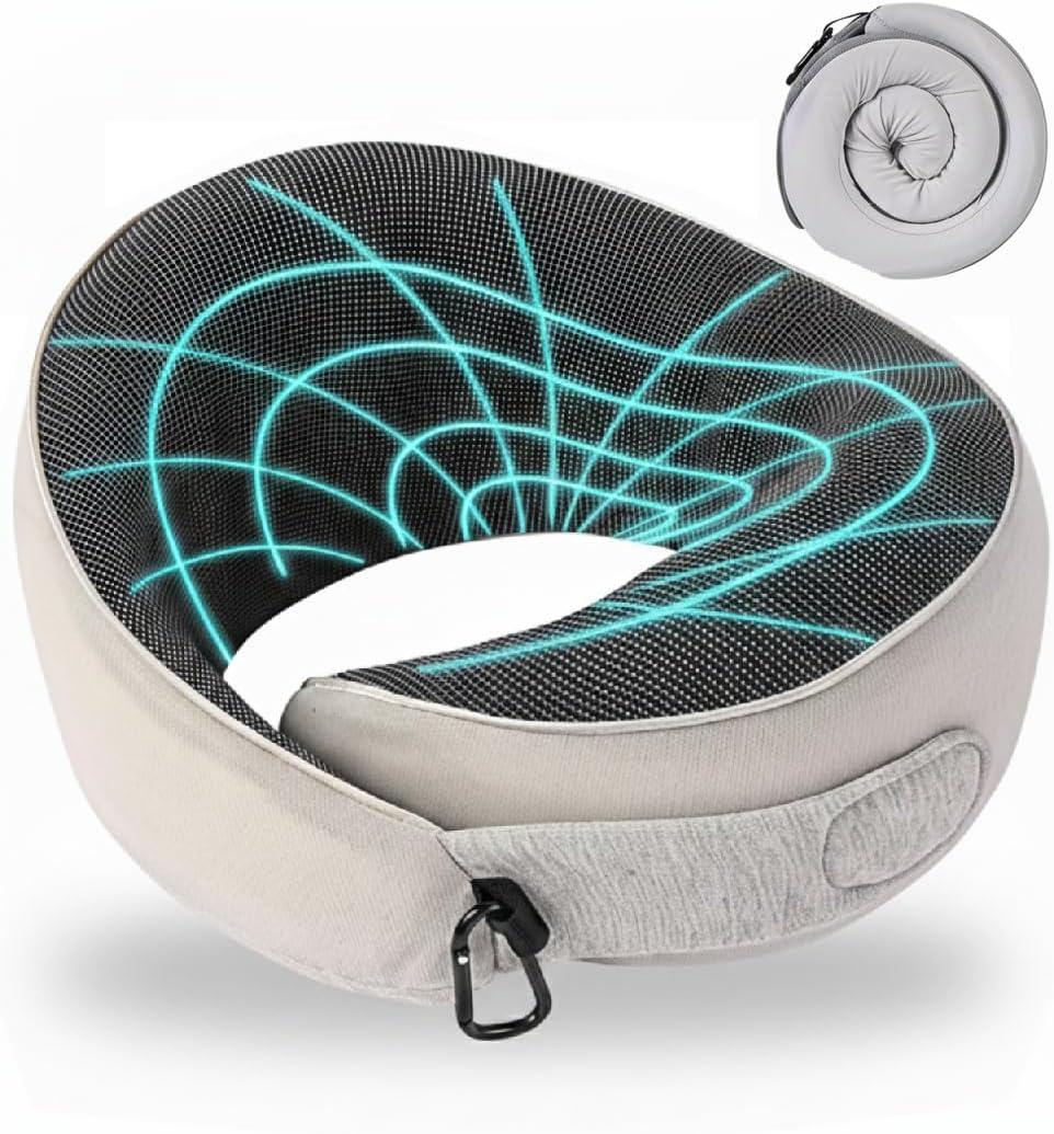 Travel Pillows for Airplanes,Neck Pillow for Traveling, Memory Foam Travel Pillows Neck Support Sleep for Long Flight,Suitable for Airplanes,Offices and Cars (Gray)