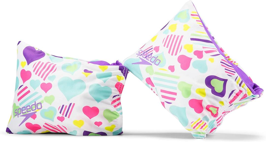 Speedo unisex-child Swim Arm Bands Begin to Swim (White Multi Heart)