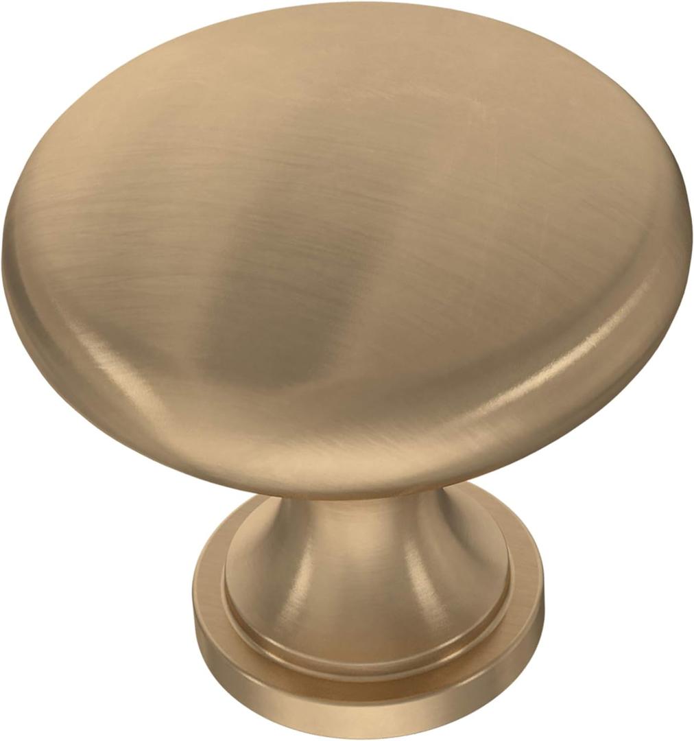 Franklin Brass (10-Pack)  Champagne Bronze Cabinet Knobs for Dressers, Drawers, Kitchen Cabinet Door, Vanity, Furniture, Closet Knobs, 1-3/16 Inch Round | Mushroom