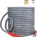 3/8 Pressure Washer Hose 50 FT 4500 PSI Steel-Braided Non-Marking Rubber | For Hot & Cold Water, Quick-Connect With M22 Fittings, Industrial-Grade Replacement for Gas Pressure Washers