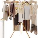 BOQORAD Clothes Drying Rack Foldable,Laundry Drying Rack,Drying Rack Clothing(16 Wood Poles),Clothes Hanger Rack,Laundry Rack Folding,Collapsible,Retractable