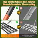 Lawn Leveling Rake, 30"x10" Leveling Rake with 78 Inch Adjustable Handle, Stainless Steel, for Backyard, Garden, Golf Course, Farm Pasture, Professional Lawn Care Tool - Orange
