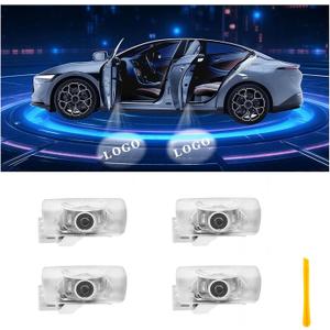 Car Door Lights Logo Projector Puddle Lights Compatible with LS ES is LX RX GS GX RC UX Accessories, No Fade 4K-HD Car Welcome Lights(4 Pack, Dual Plug)