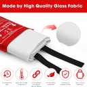 3 x Emergency Fire Blanket, 1 Pack 40 x 40 Fiberglass Fire Suppression Fireproof Blanket with Double-Sided Silicone Coating for Home, Kitchen, Fireplace, Grill, Car, Office, Warehouse