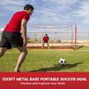 Bearwill Soccer Goal, 12X6FT Soccer Net Easy Setup, Portable Soccer Goals for Backyard with Upgraded Collapsible Metal Base, Outdoor Indoor Soccer Goal Net for Practice with Carry Bag 36"D x 144"W x 72"H
Red&White