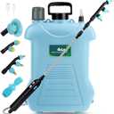 4 Gallon Battery Powered Garden Sprayer, Weed Sprayer with Telescopic Pole, 3 Spray Nozzles for Lawn and Garden Pump Sprayer (blue)