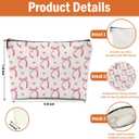 4PCS Pink Bow Makeup Bag, Coquette Preppy Cosmetic Bags Bow Gifts for Women Girls Pink Trendy Toiletry Bag Best Birthday Christmas Gifts for Girls Women Sister Travel Bags