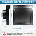 4 Inch Dryer Vent Guard, Magnetic Dryer Vent Cover Outside, Wall Vent Hood for Bathroom and Dryer Exhaust, With 4 Screw, Fits 4 Inch Exhaust Pipe, Black