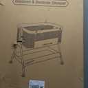 ANGELBLISS Baby Bassinet Bedside Sleeper, Easy Folding Portable Bassinet for Baby with Wheels, Adjustable Height, Included Mattress (Beige)