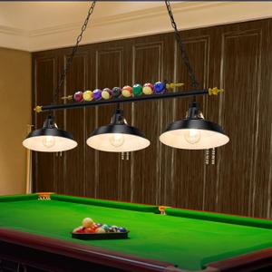 Adjustable Pool Table Lights for 7'-8' Billiard Light Hanging Pool Table Light Fixture Lighting Pendant Lamp with Metal Shades for Game Rooms (Bulb Not Included)(3 Lights) (Black)