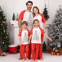 Christmas Pajamas for Family Matching Holiday PJ's Jammies Sets with Short Sleeve Tee and Pants Sleepwear Loungewear (XXL)