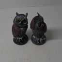 Hausse 2 Pack Fake Owl Decoys to Scare Birds Away, Rotating Head Plastic Owl Bird Deterrents, 10.6 Inch Height Bird Scarecrow Nature Enemy Horned Pest Repellent for Outdoor Garden Yard (Black)