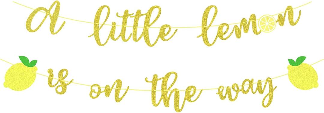 A Little Lemon is on The Way Banner Lemon Baby Shower Decor, Lemon Theme Baby Shower Party Decorations, Boys Girls Birthday Party Supplies
