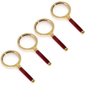 4 Pack Magnifying Glass 6X Magnification Magnifier Handheld Magnifier for Science, Reading Book, Inspection
