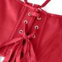 Women's Y2K Leather Halter Top Backless Corset Bustier Top Lace Up Sexy Going Out Crop Tank Halter Neck Party Club, XS