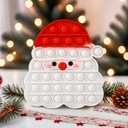 Christmas Red White Santa Claus Silicone Pops Bubble Sensory Fidget Toy Game Cup Mat