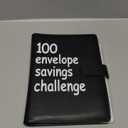 100 Envelopes Money Saving Challenge, 100 Envelope Challenge Binder, Easy and Fun Way to Save $5,050, Savings Challenges Budget Book Binder with Cash Envelopes for Office,Home,School (Black)