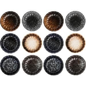 Nicunom 12 Pack Soy Sauce Dishes, Ceramic Dipping Bowls Set, 2.8 Inch Side Dishes Japanese Style Pinch Bowls Seasoning Dish for Ketchup, BBQ, Sushi, Soy