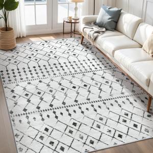 Moroccan 5x7 Area Rug Living Room Rugs, Washable Rug Indoor Non Slip Rugs, Soft Low Pile Rug Foldable Accent Rug for Living Room Bedroom Dining Room, Grey Carpet Moroccan 5x7 Area Rug Living Room Rugs, Washable Rug Indoor Non Slip Rugs, Soft Low Pile Rug Foldable Accent Rug for Living Room Bedroom Dining Room, Grey Carpet